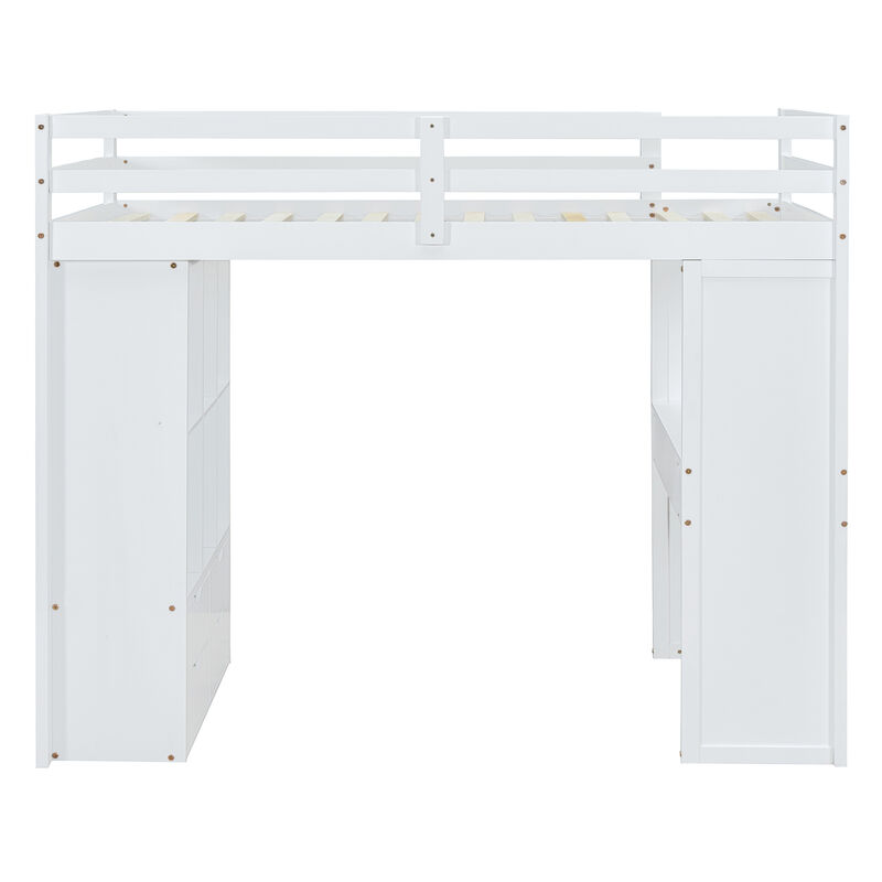 Merax Storage Loft Bed with Writing Desk