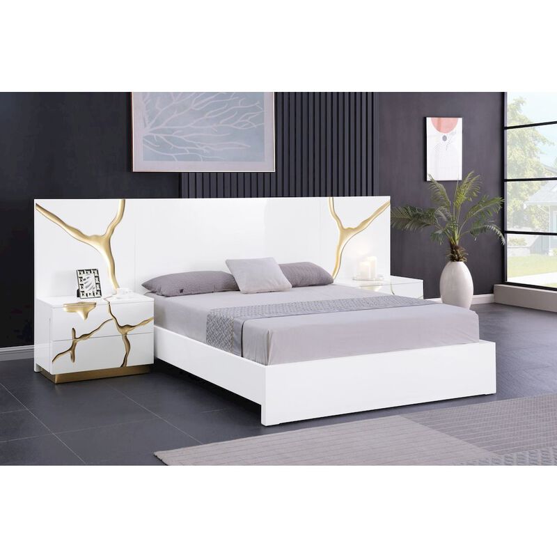 Lacquered High Gloss Queen Bed Frame image number 3