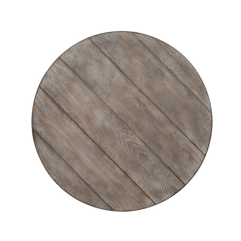 Liberty Furniture Sedona Round End Table in Heavy Distressed White w/ Gravel Top image number 5