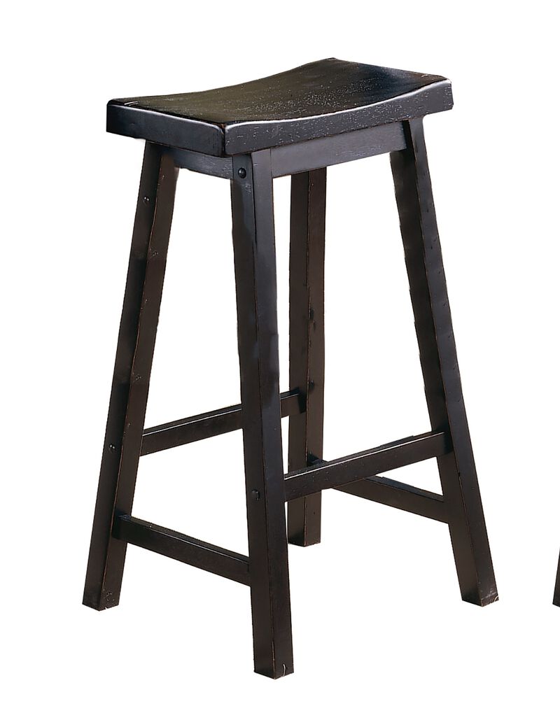Streamdale 29" Bar Stools, Saddle Seat Wood (Set of 2)