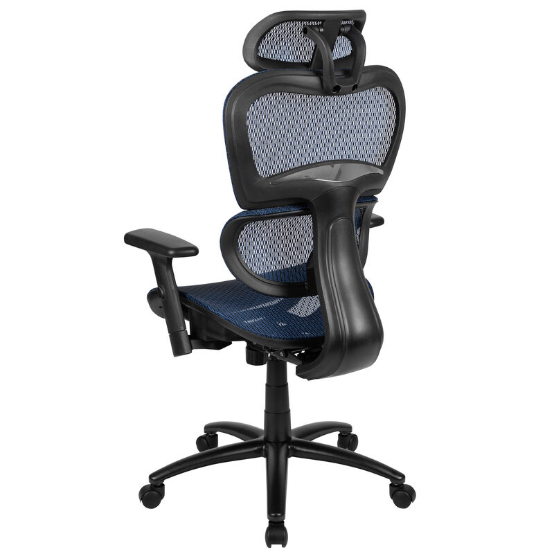 LO Ergonomic Mesh Office Chair with 2-to-1 Synchro-Tilt, Adjustable Headrest, Lumbar Support, and Adjustable Pivot Arms in Black image number 4
