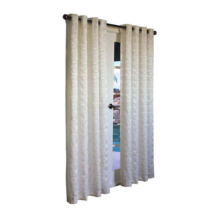 Commonwealth Habitat Mayan Heavy Fabric With Circle Grommet Top Panel - 54x84" - White