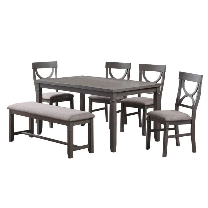 Simple Relax 6 Piece Wood Dining Set