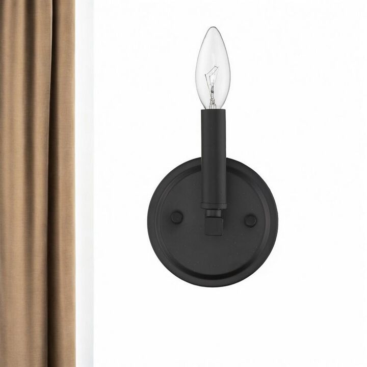 Hivvago One Light Matte Black Wall Sconce