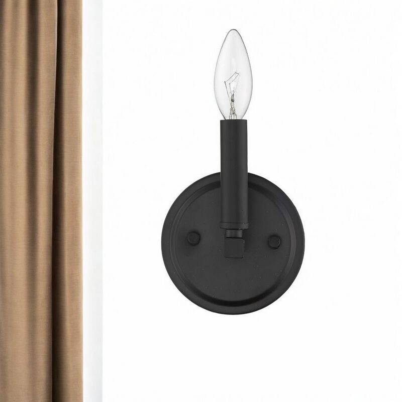 Hivvago One Light Matte Black Wall Sconce
