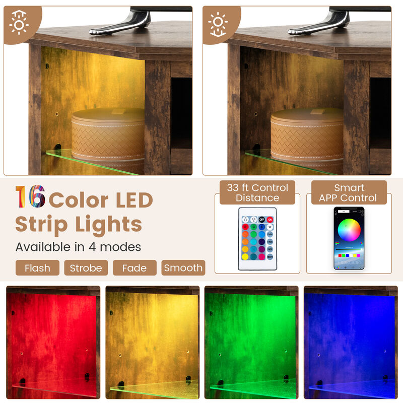 Modern TV Stand with LED Lights &ndash; Entertainment Center for Living Room Storage image number 6