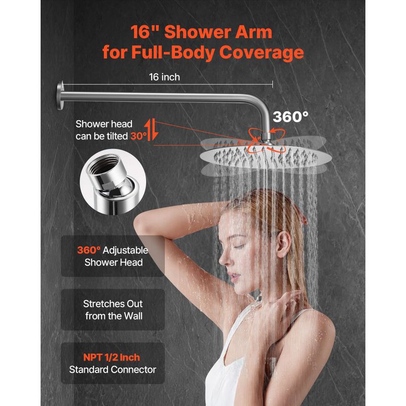 10 Inch Round Rain Shower System Brushed Nickel with Handheld Spray image number 3
