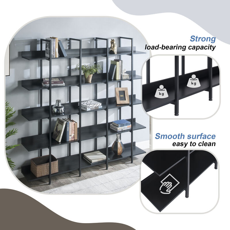 Merax Industrial  5 Tier Bookcase Open Bookshelf