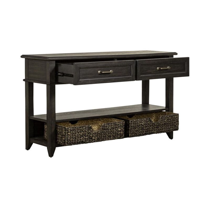 Liberty Furniture Mill Creek 2 Drawer Sofa Table in Peppercorn image number 2