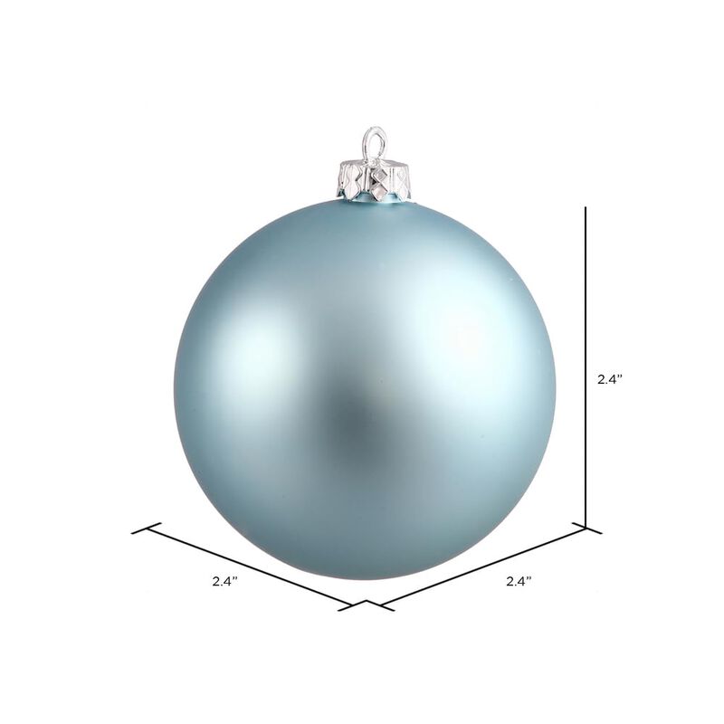 Vickerman 2.4" Christmas Ornament Ball, Baby Blue Matte Finish, Shatterproof Plastic, UV Resistant, Holiday Christmas Tree Decoration, 24 Pack image number 1