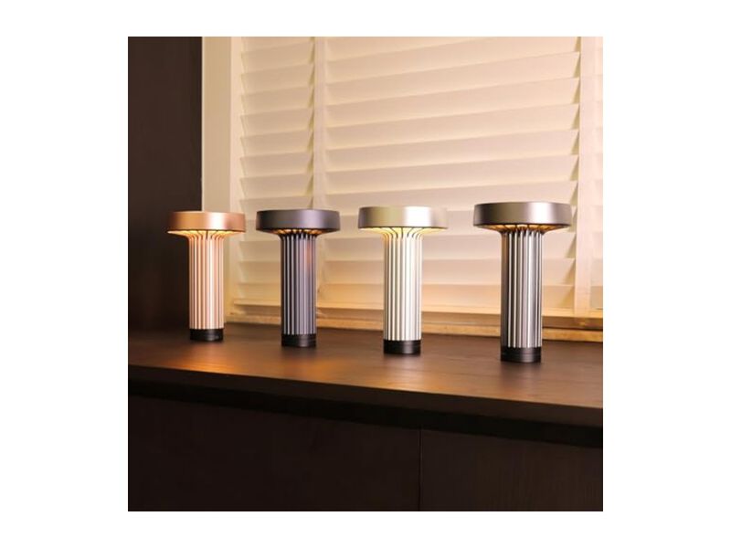 Cordless Rechargeable Portable Table Lamp Modern Minimalist Night Light Silver image number 1