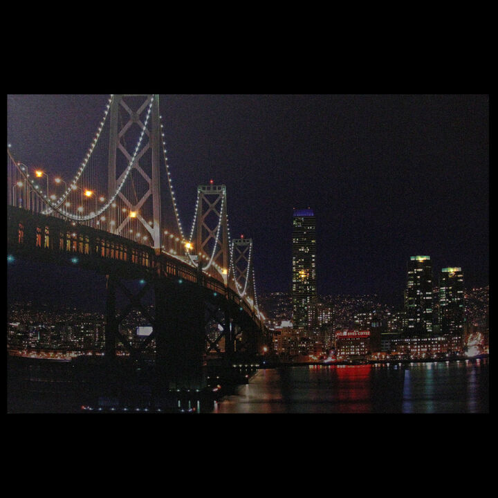 LED Lighted San Francisco Oakland Bay Bridge Canvas Wall Art 15.75" x 23.5"