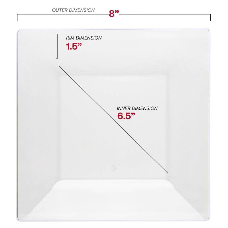8" Clear Square Plastic Salad Plates (120 Plates) image number 2