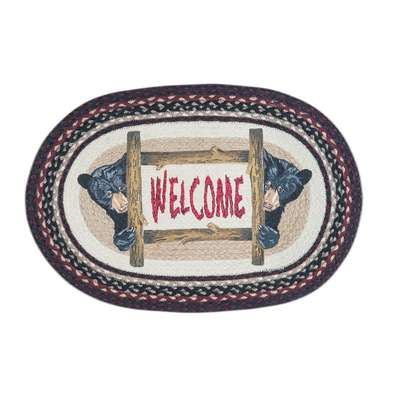 Earth Rugs Op-344 Bear Welcome Oval Patch 20 X 30 image number 0