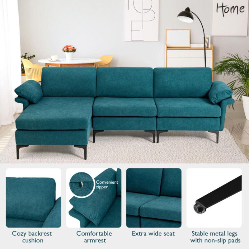 Hivvago Extra Large L-shaped Sectional Sofa with Reversible Chaise