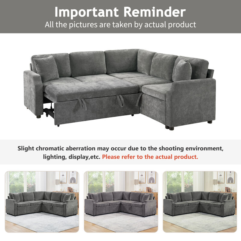 Merax Sectional Sofa Bed L-shaped Sectional