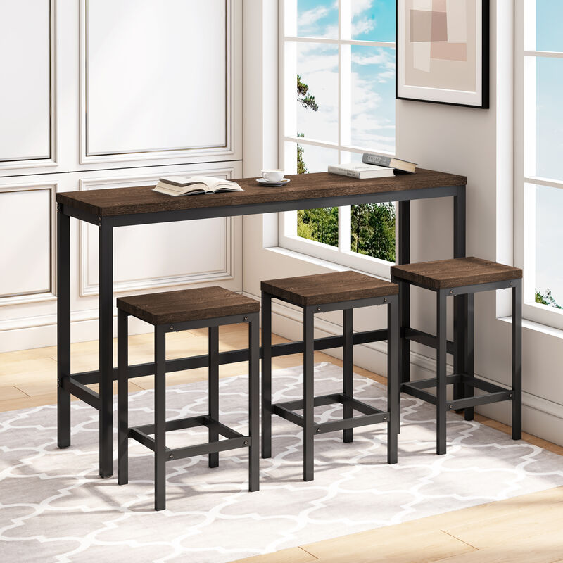 Merax Bar Dining Table with 3 Stools Dining Set