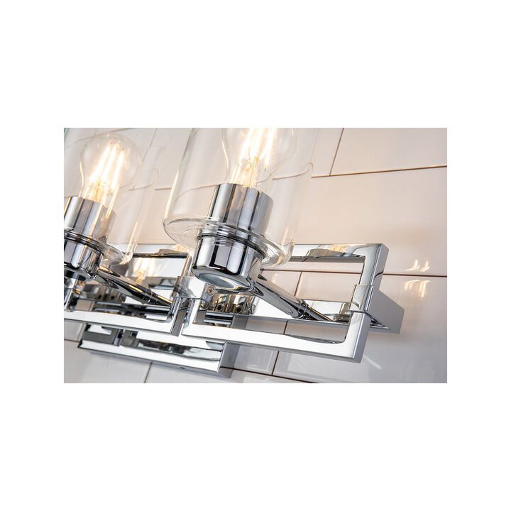 Lucas McKearn Estes 3 Light Bath Vanity In Polished Chrome