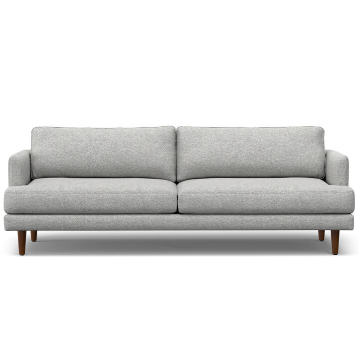 Livingston 90 inch Wide Mid-Century Modern Sofa in Mist Grey Woven-Blend Fabric