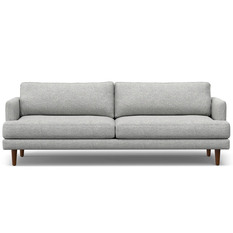 Livingston 90 inch Wide Mid-Century Modern Sofa in Mist Grey Woven-Blend Fabric