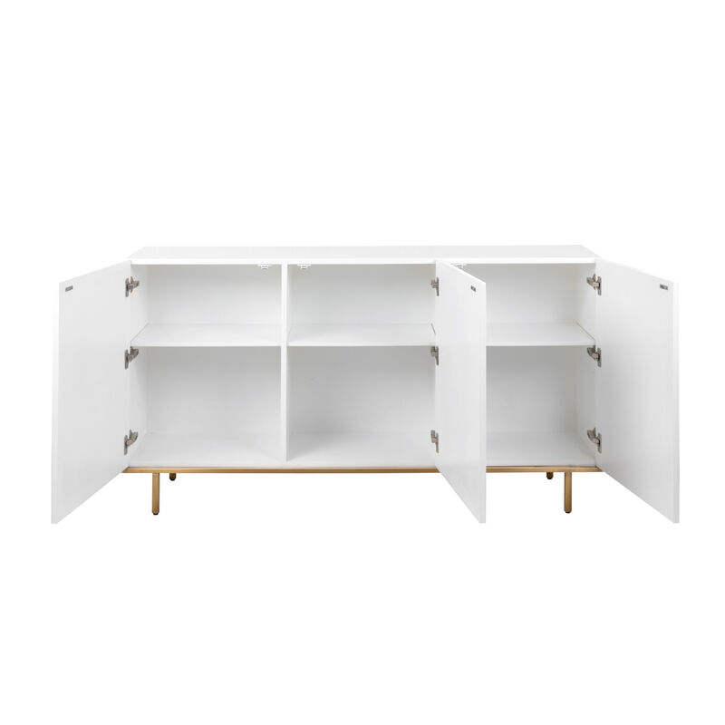 Pasargad Home Polara Sideboard with Geometric Doors with Adjustable Shelves image number 3