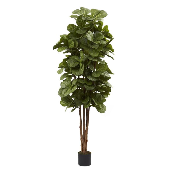 Nearly Natural Artificial Fiddle Leaf Fig Tree in Black Pot