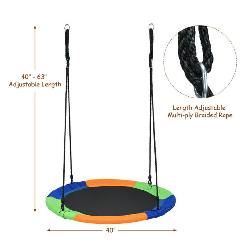 Hivvago 40-Inch Flying Saucer Tree Swing Outdoor Play Set with Easy Installation Process for Kids