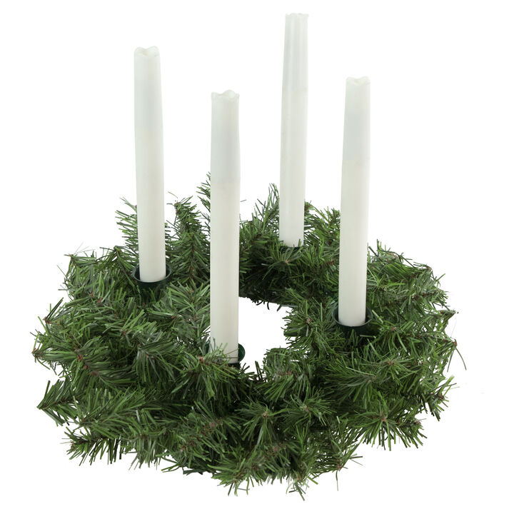 12" Two-Tone Pine Artificial Christmas Advent Candle Wreath