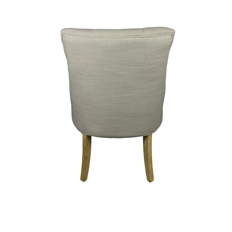 Blythe Taupe Side Chair with Button Tufting