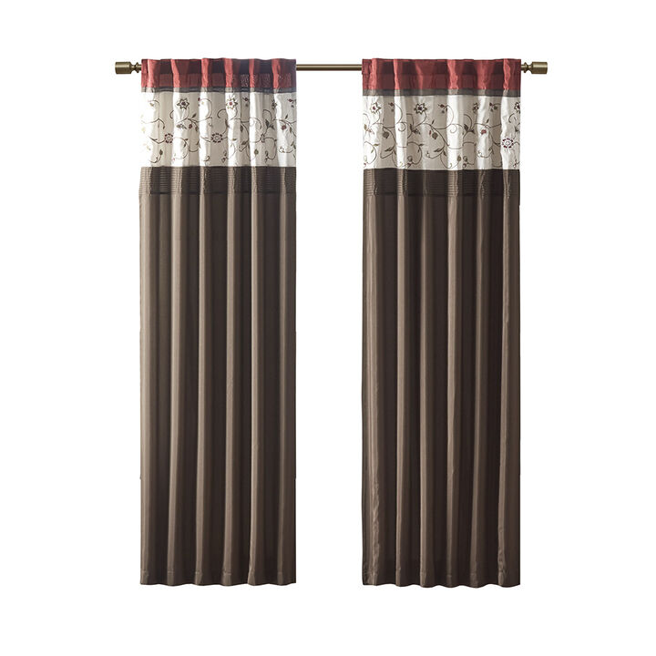 Gracie Mills Rogelio Classic Floral Embroidered Window Curtain Panel