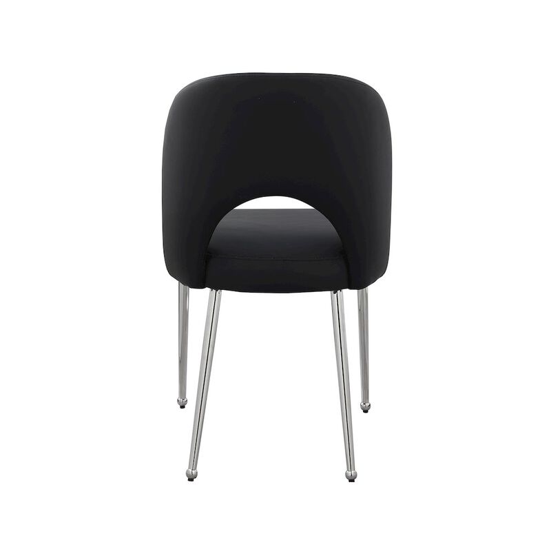 Meridian Furniture Logan Black Vegan Leather Dining Chair, Set of 2