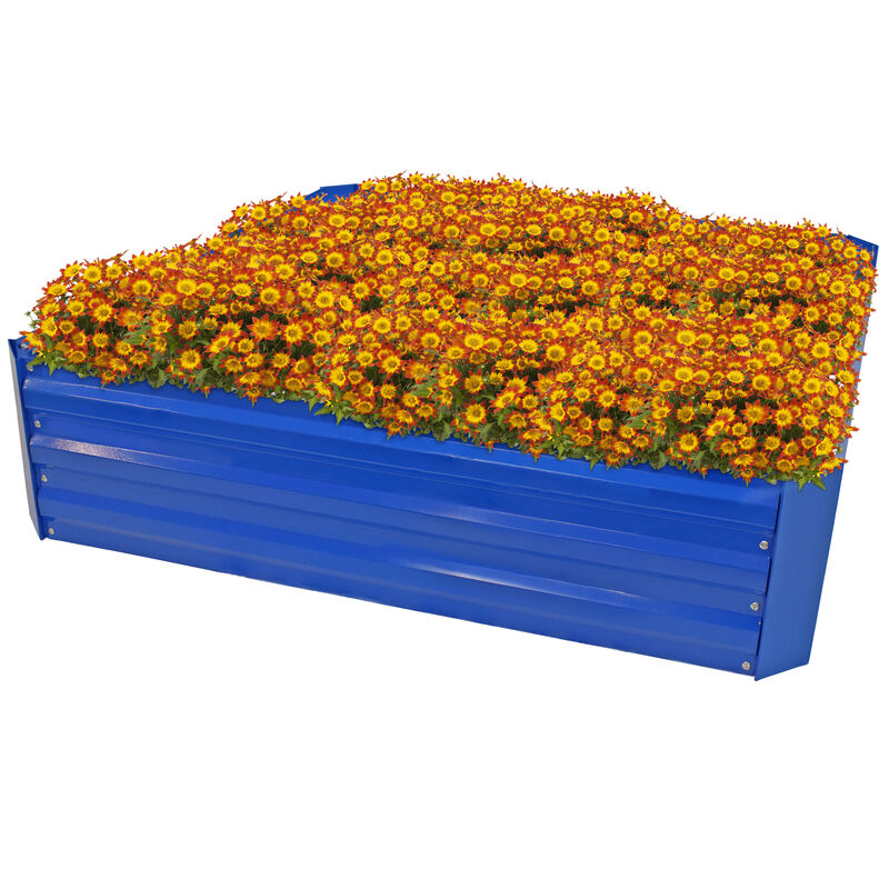 4x4 ft (1.2x1.2 m) Galvanized Steel Square-Shaped Raised Garden Bed