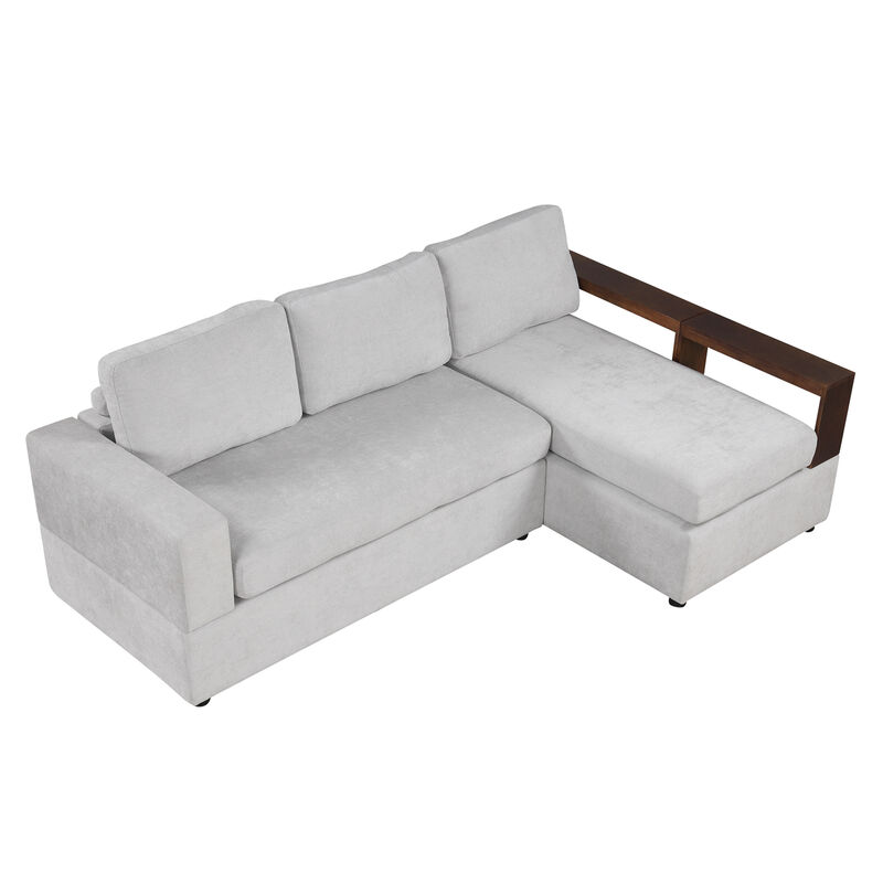 Merax Sectional Sofa Upholstered Sofa Couch with Reversible Armrests