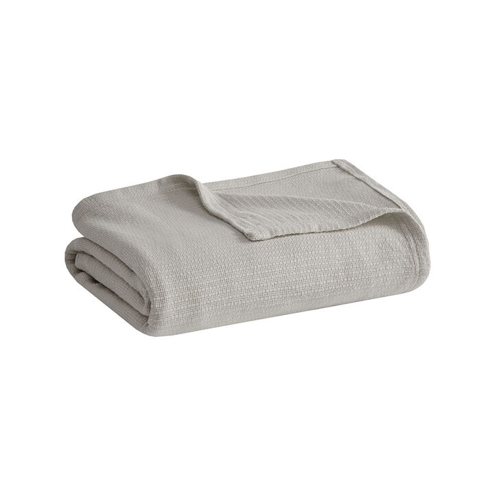 Gracie Mills Brock Classic Lightweight Basketweave Cotton Blanket 250 GSM