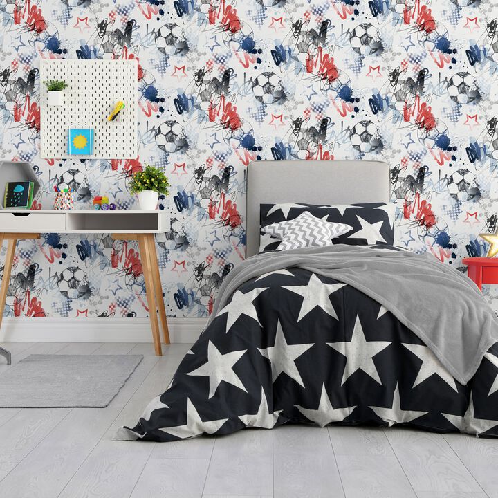Kids and Teens Graffiti Sports Blue Wallpaper G78568
