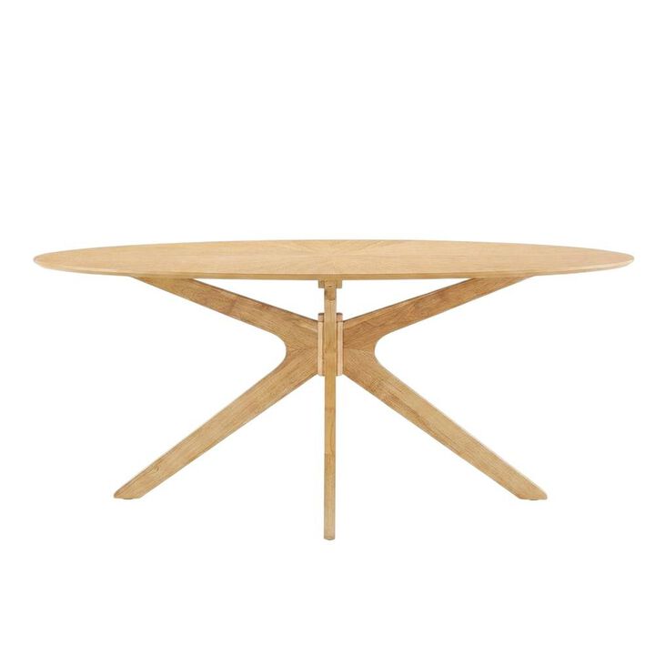 Black Oval Wood Dining Table, Modern Style, Seats 8