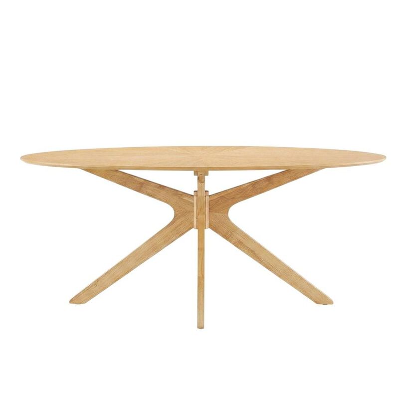 Black Oval Wood Dining Table, Modern Style, Seats 8 image number 1