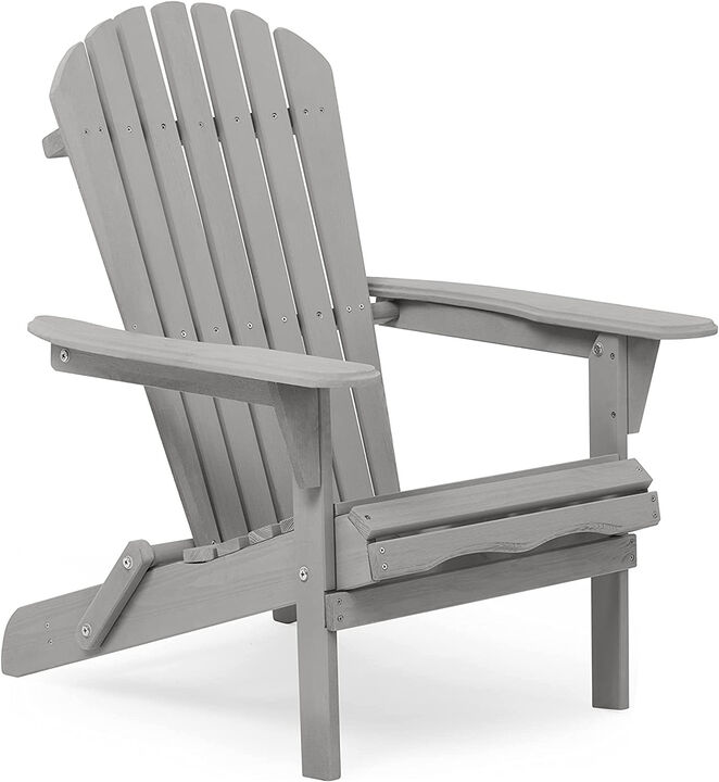 Solid Cedar Wood Folding Adirondack Chair Set for Patio or Garden