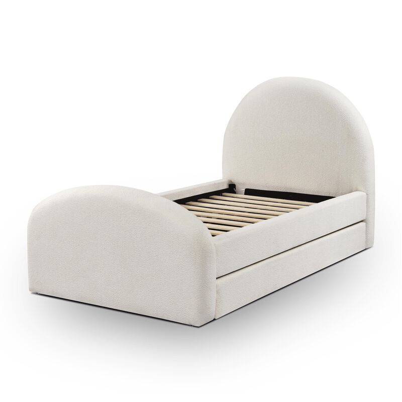 Moon Boucle Twin Trundle Bed