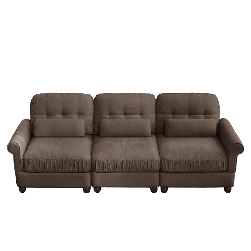 Juspep Mid Century Modern Chenille 3‑Seater Modular Sofa image number 0