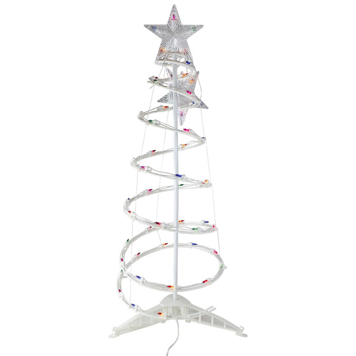 3ft Lighted Spiral Cone Tree Outdoor Christmas Decoration  Multi Lights