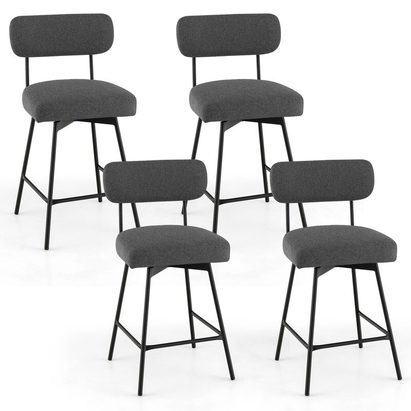 2-Piece Set Modern Upholstered Bar Stools with Back and Footrest &ndash; Perfect for Home Bar