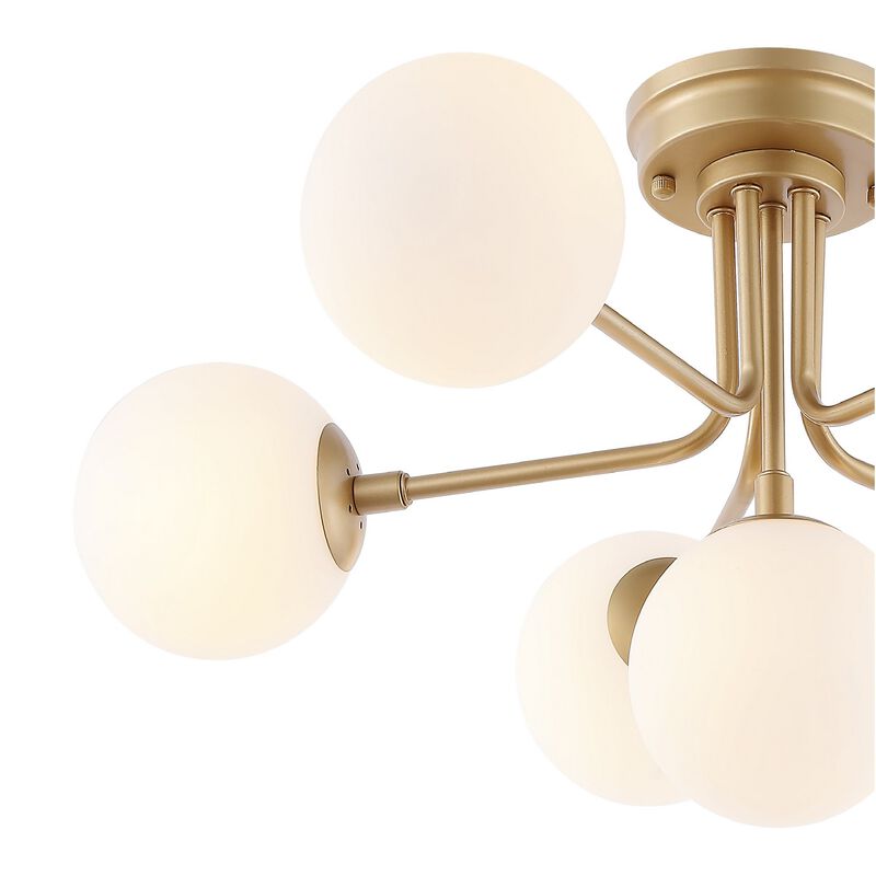 Olivier 6-Light Globe Modern Industrial Iron Bistro LED Semi Flush Mount