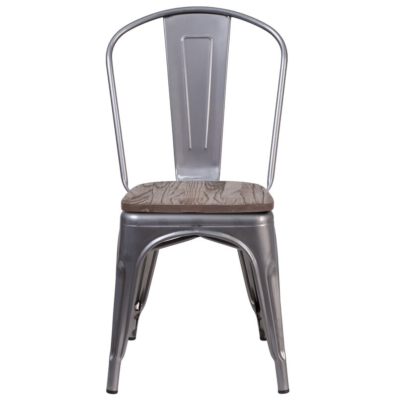 Metal/Wood Colorful Restaurant Chairs image number 8