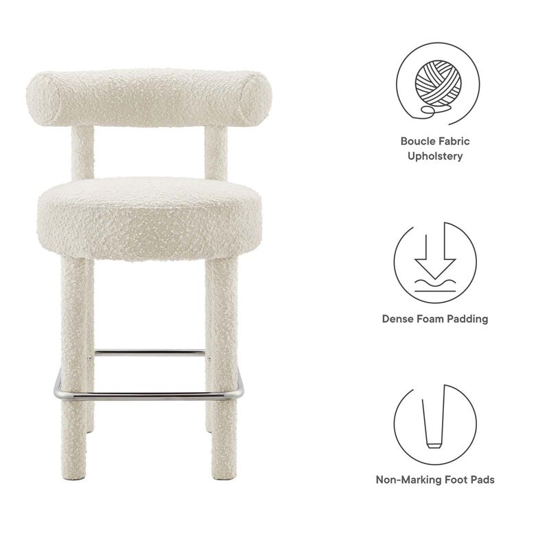 Toulouse Boucle Fabric Counter Stool image number 6