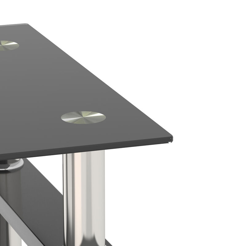 Streamdale Modern Black Tempered Glass End Tables image number 8