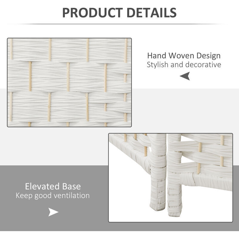 Hivvago Folding Room Divider with 3 Panels and Woven Design image number 5