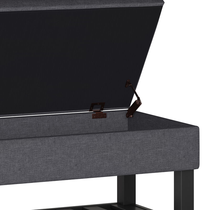 Simpli Home Cosmopolitan Storage Ottoman Bench with Open Bottom image number 5