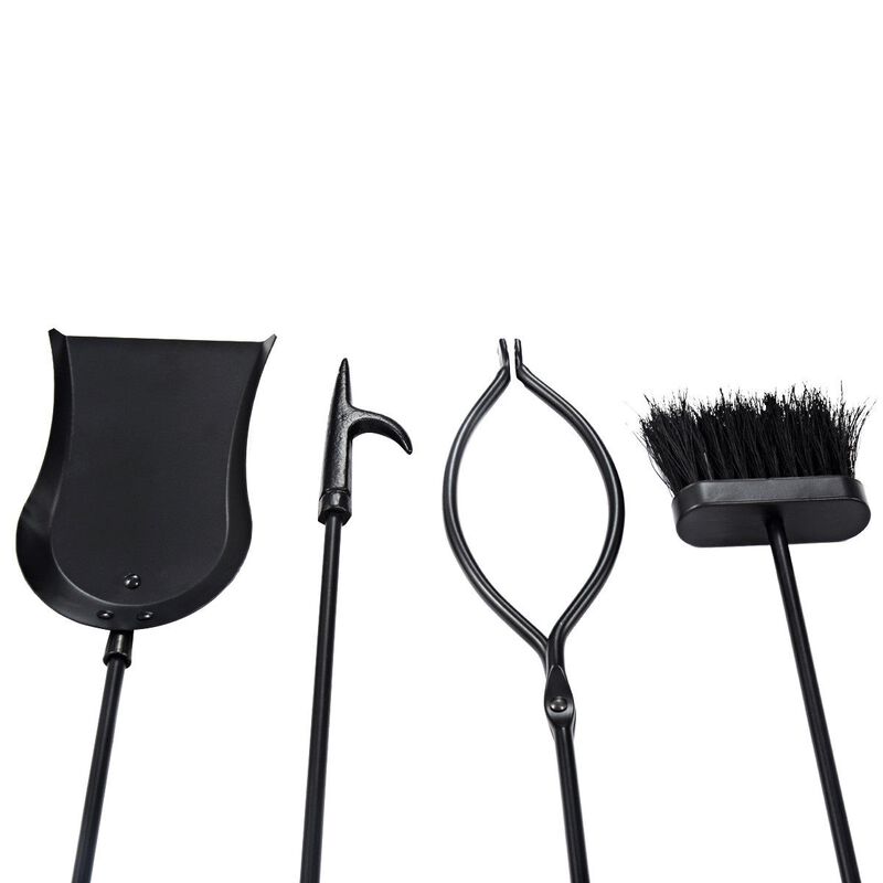 31 inch 5 Pieces Metal Fireplace Tool Set with Stand image number 8