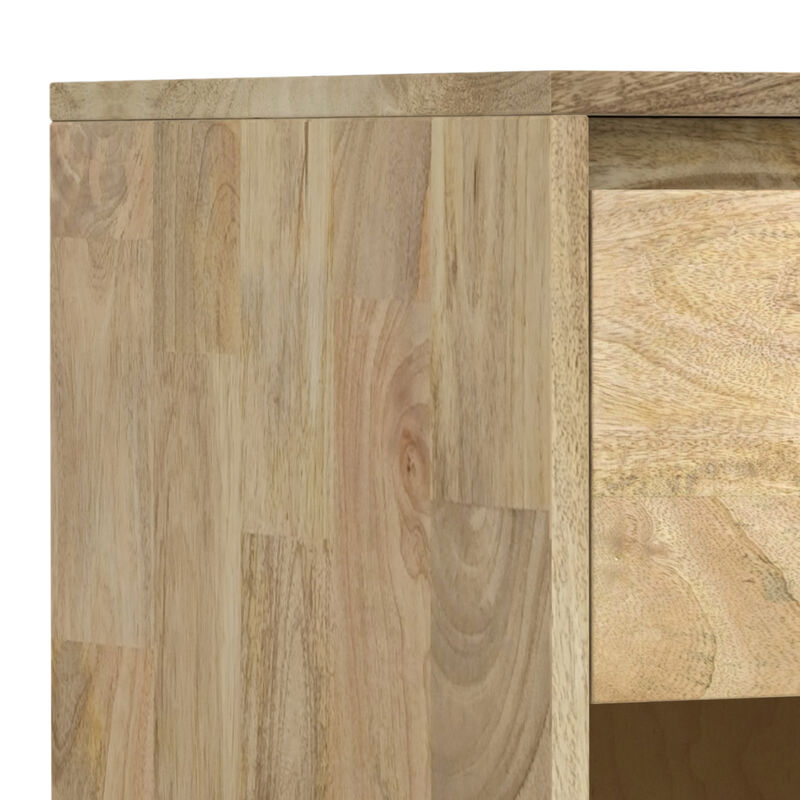 Hunter SOLID MANGO WOOD 20 inch Wide Modern Industrial Nightstand in Natural